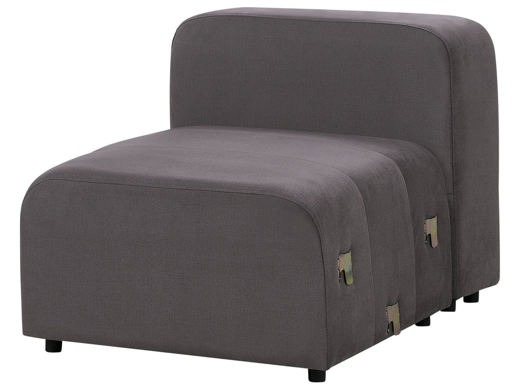 Modular Sofa FALSTERBO Velvet Dark Grey with Ottoman 3 Seater