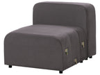 Modular Sofa FALSTERBO Velvet Dark Grey with Ottoman 3 Seater
