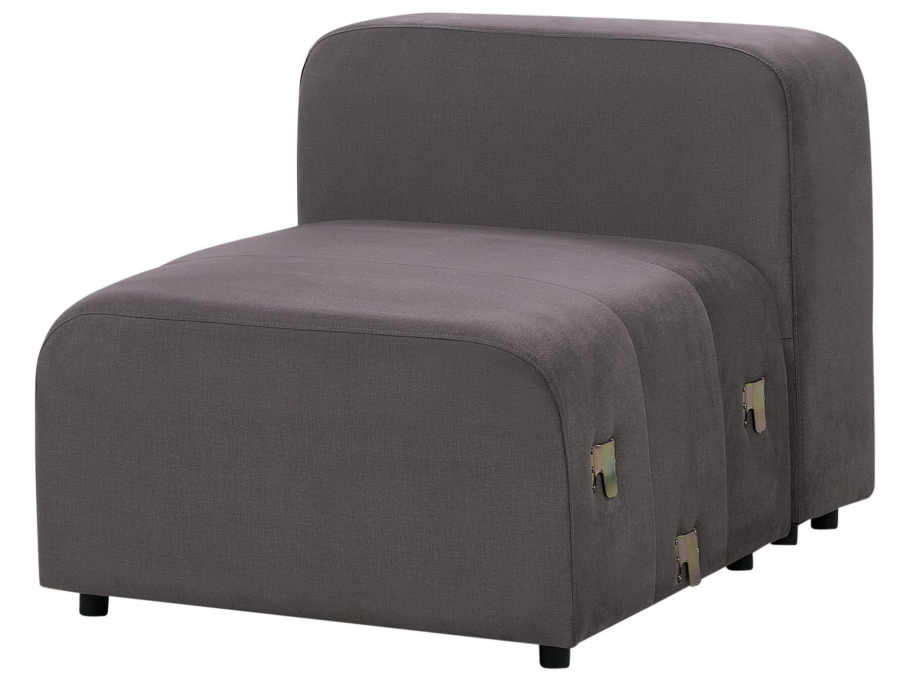 Modular Sofa FALSTERBO Velvet Dark Grey with Ottoman 3 Seater