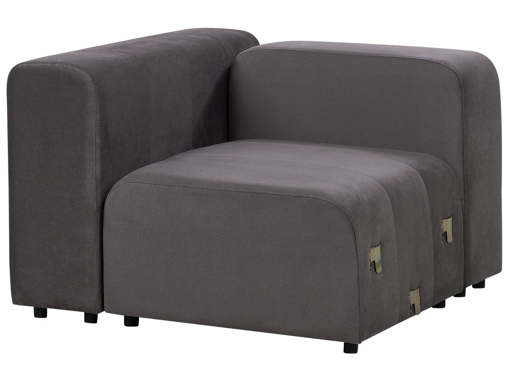 Modular Sofa FALSTERBO Velvet Dark Grey with Ottoman 3 Seater