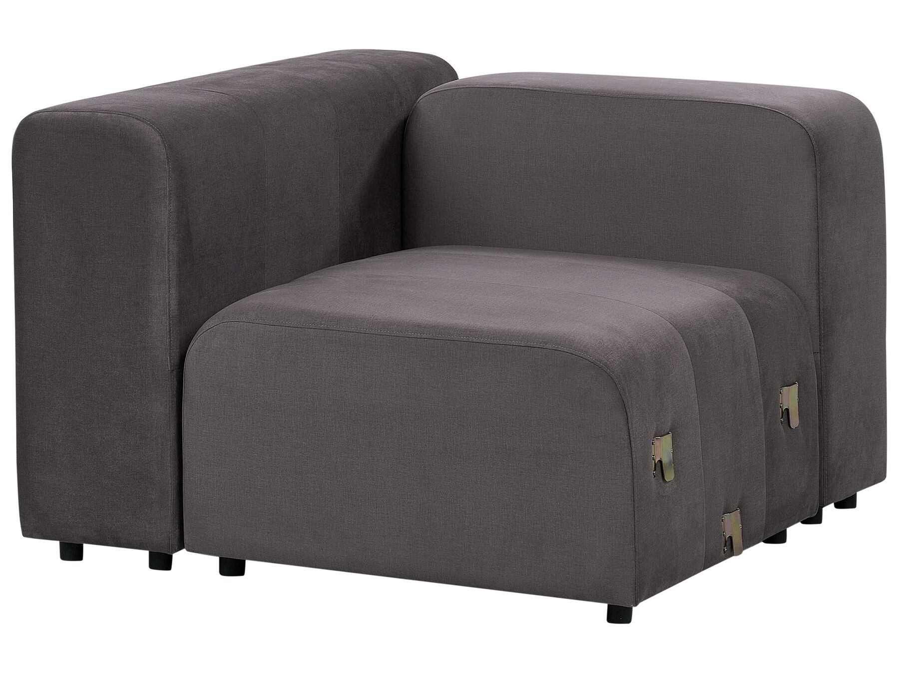 Modular Sofa FALSTERBO Velvet Dark Grey with Ottoman 3 Seater