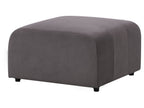 Modular Sofa FALSTERBO Velvet Dark Grey with Ottoman 3 Seater