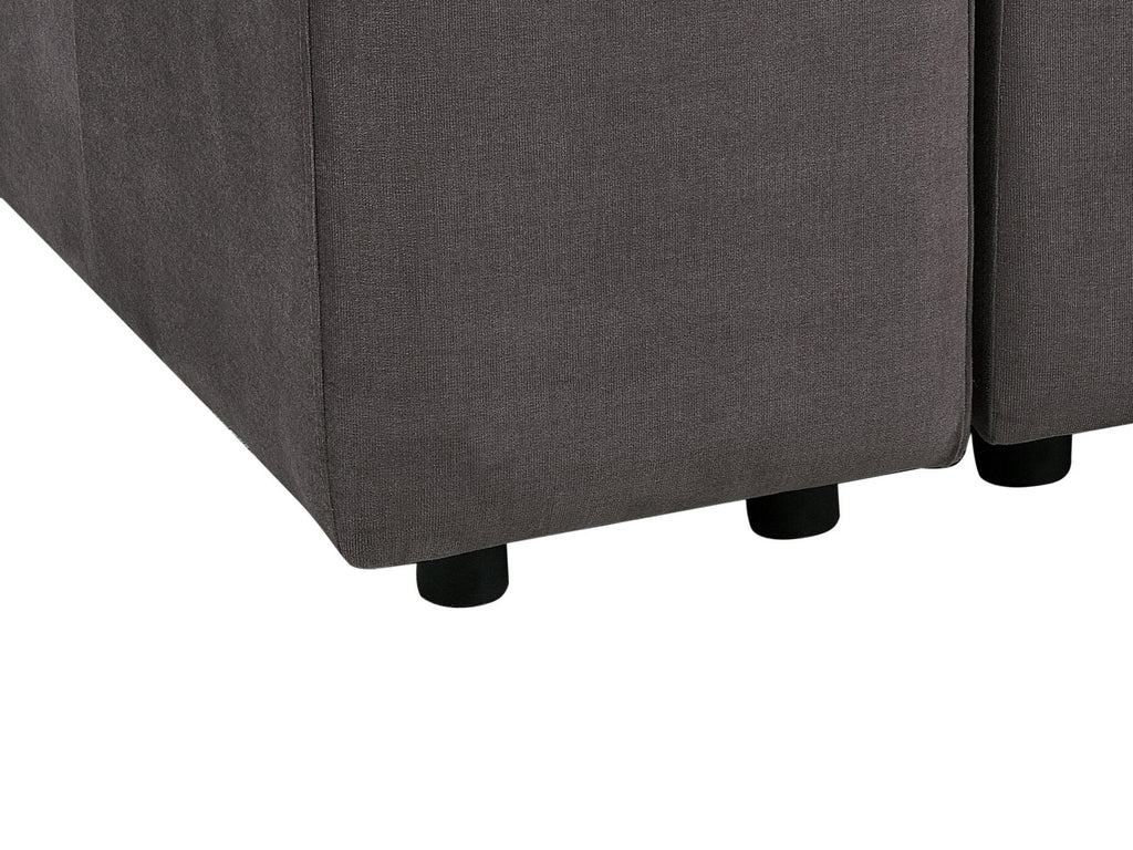 Modular Sofa FALSTERBO Velvet Dark Grey with Ottoman 3 Seater