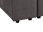 Modular Sofa FALSTERBO Velvet Dark Grey with Ottoman 3 Seater