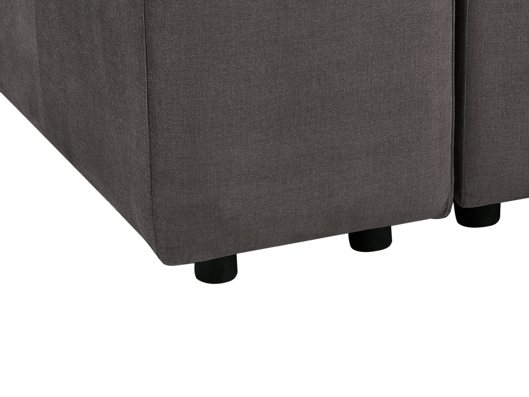 Modular Sofa FALSTERBO Velvet Dark Grey with Ottoman 3 Seater