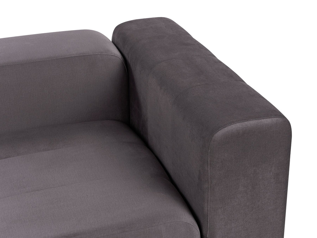 Modular Sofa FALSTERBO Velvet Dark Grey with Ottoman 3 Seater