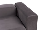 Modular Sofa FALSTERBO Velvet Dark Grey with Ottoman 3 Seater