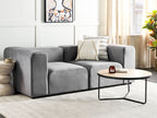 2 Seater Modular Velvet Sofa Grey FALSTERBO