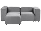 2 Seater Modular Velvet Sofa with Ottoman Grey FALSTERBO