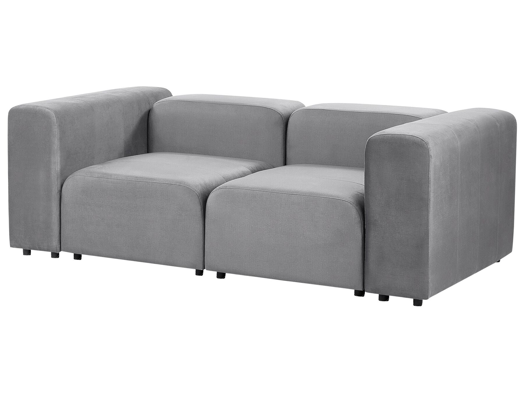 2 Seater Modular Velvet Sofa Grey FALSTERBO