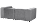 2 Seater Modular Velvet Sofa Grey FALSTERBO
