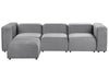 Modular Sofa Velvet Grey with Ottoman 3 Seater