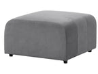 Modular Sofa FALSTERBO Velvet Grey with Ottoman 3 Seater