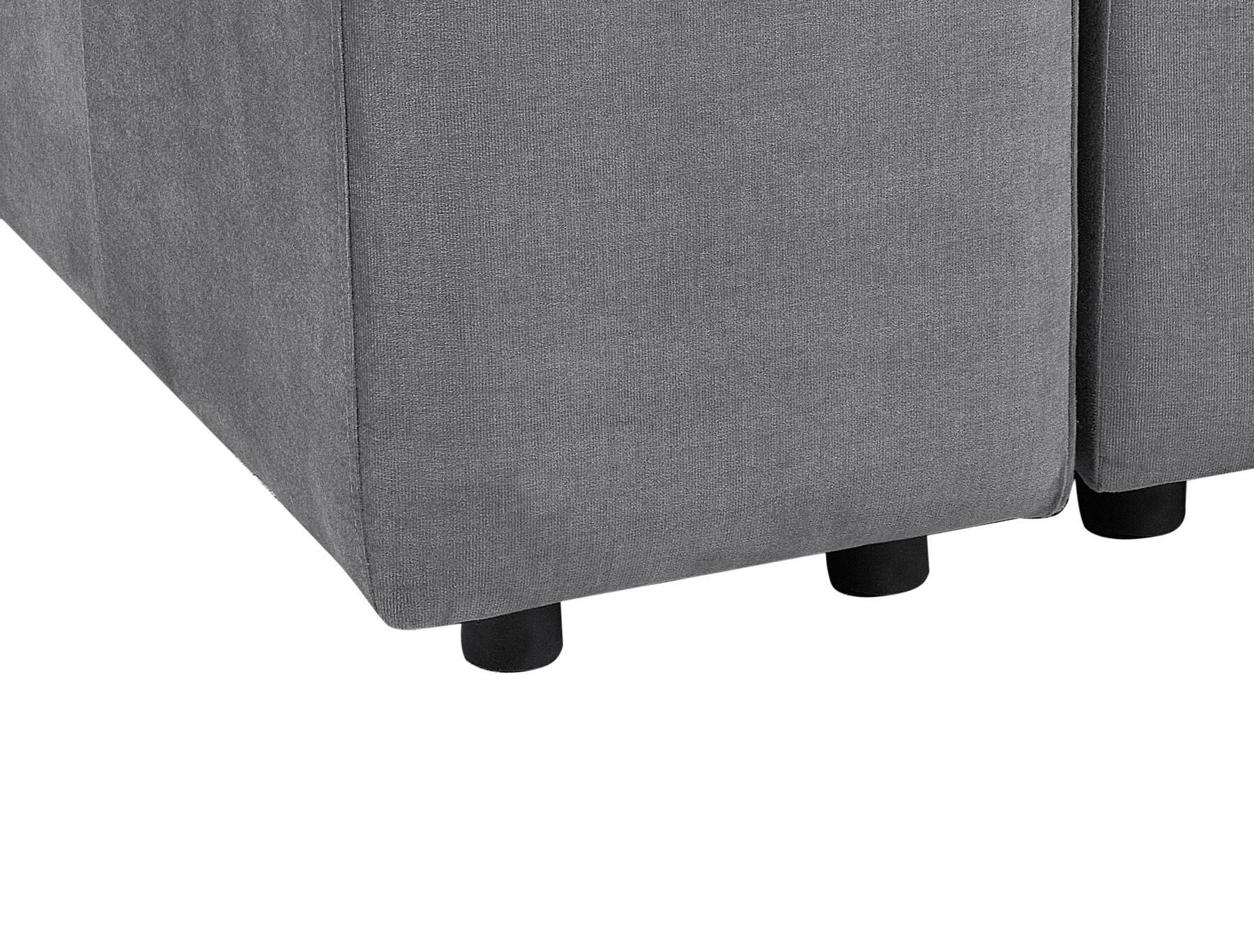 Modular Sofa FALSTERBO Velvet Grey with Ottoman 3 Seater