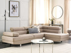 Corner Sofa NORREA Fabric Beige 5 Seater Left Hand