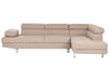 Corner Sofa Fabric Beige 5 Seater Left Hand