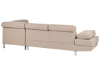 Corner Sofa NORREA Fabric Beige 5 Seater Left Hand