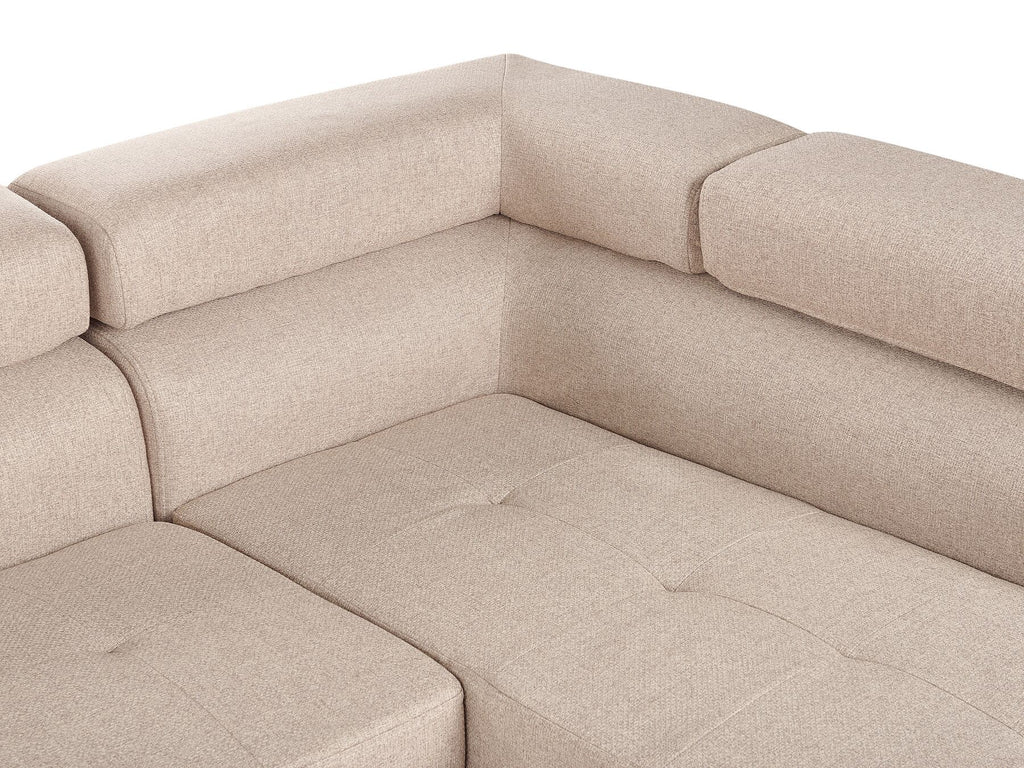 Corner Sofa NORREA Fabric Beige 5 Seater Left Hand