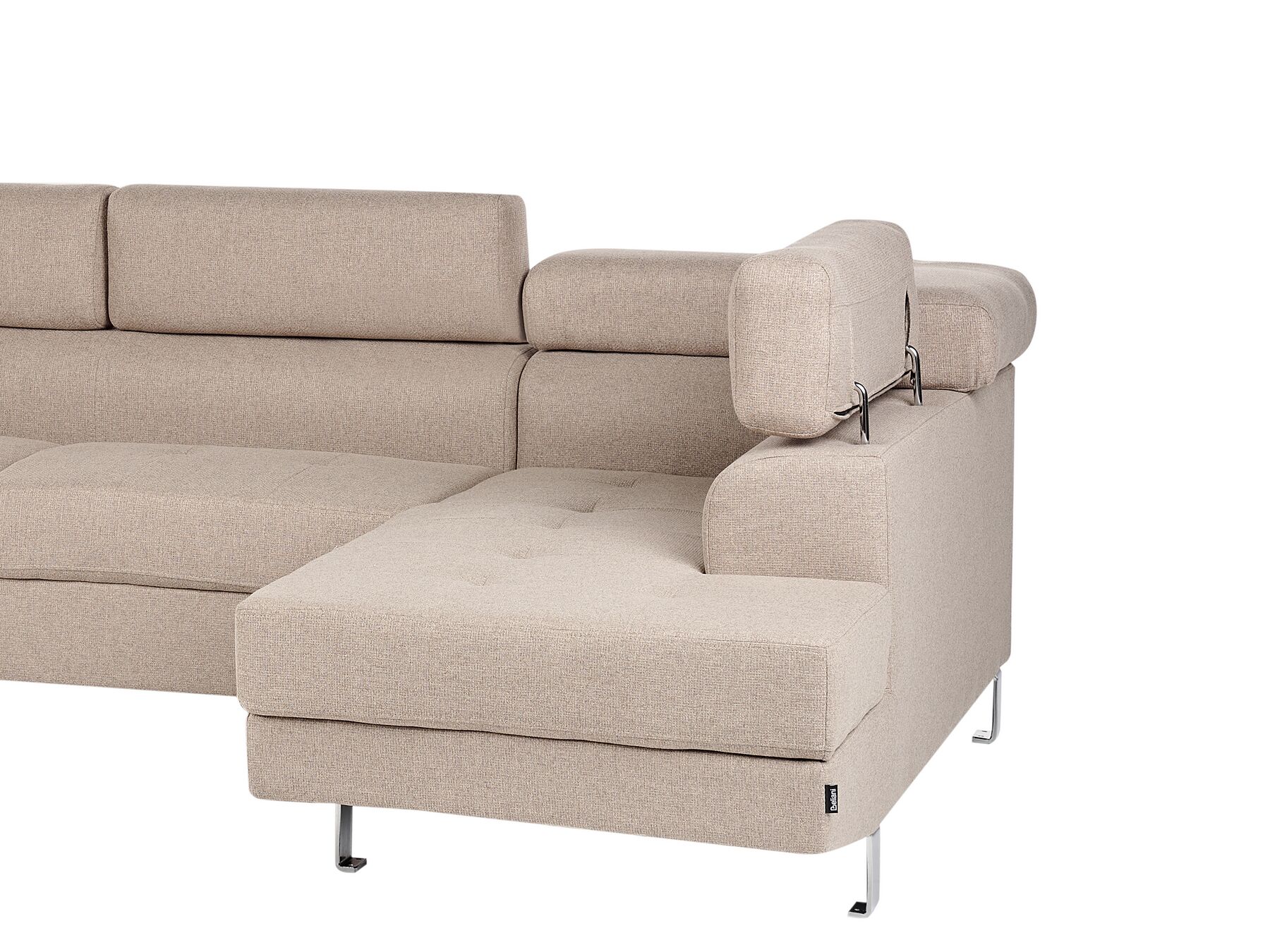 Corner Sofa NORREA Fabric Beige 5 Seater Left Hand