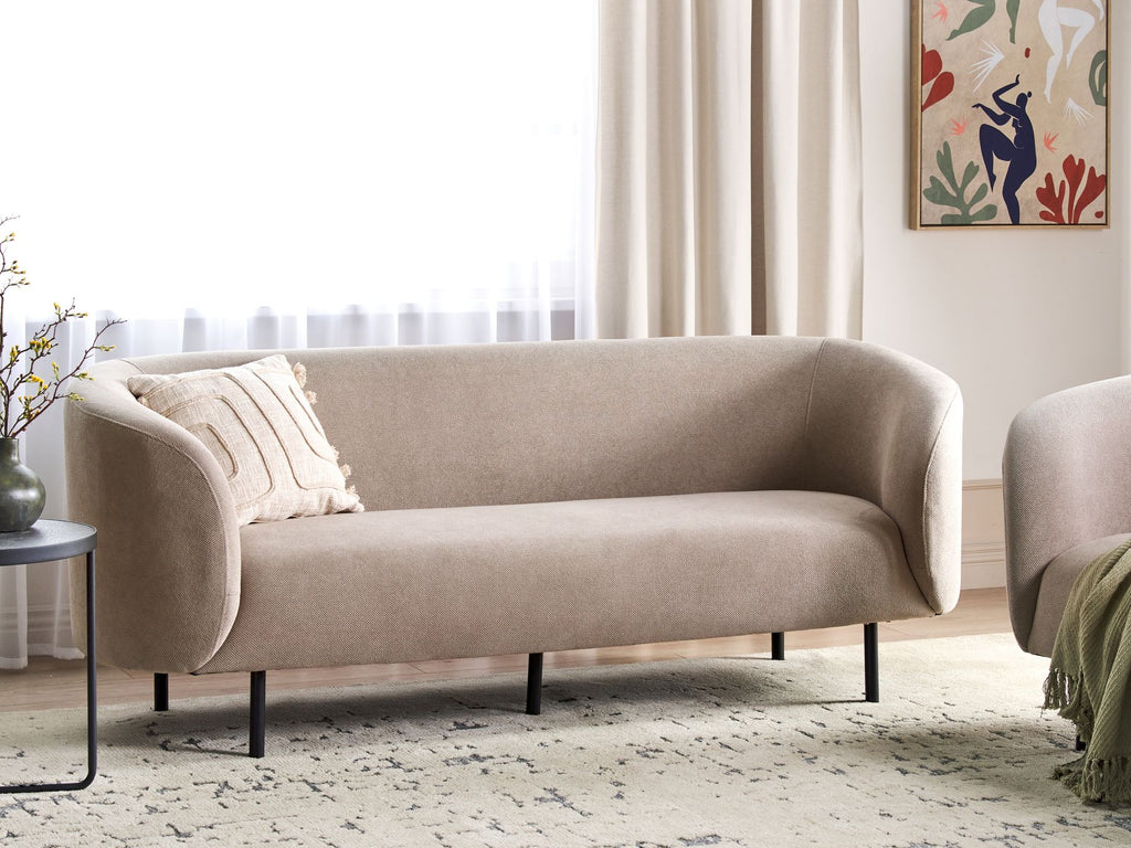 3 Seater Fabric Sofa Taupe LOEN