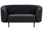 2 Seater Fabric Sofa Black LOEN