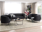 2 Seater Fabric Sofa Black LOEN