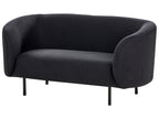 2 Seater Fabric Sofa Black LOEN