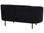 2 Seater Fabric Sofa Black LOEN