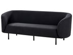 3 Seater Fabric Sofa Black LOEN
