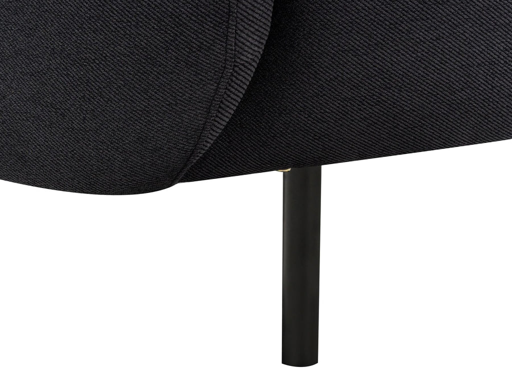 3 Seater Fabric Sofa Black LOEN