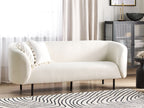 3 Seater Boucle Sofa White and Black LOEN