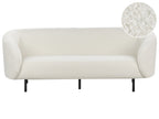 3 Seater Boucle Sofa White and Black LOEN