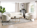 3 Seater Boucle Sofa White and Black LOEN