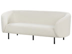 3 Seater Boucle Sofa White and Black LOEN