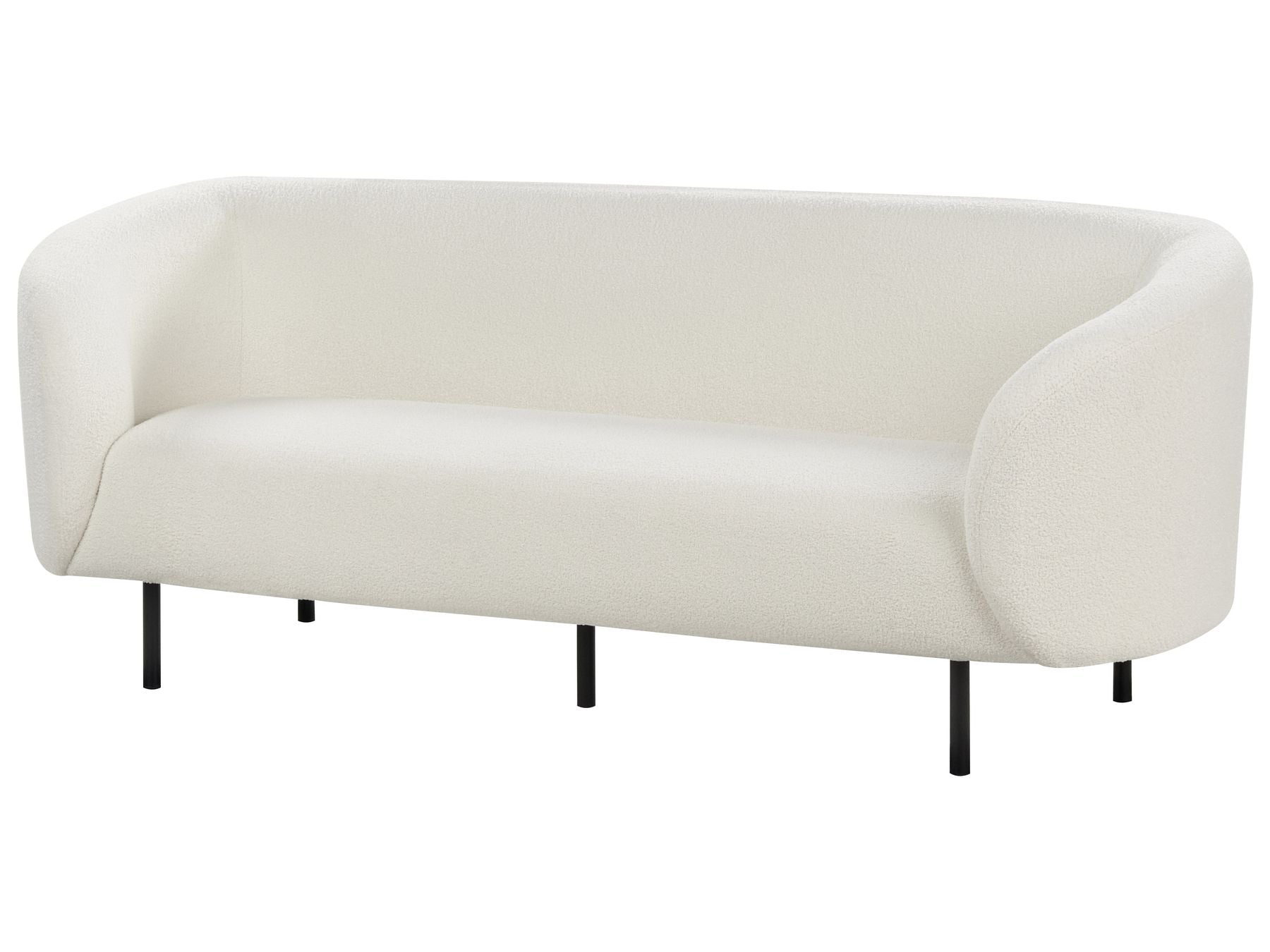 3 Seater Boucle Sofa White and Black LOEN
