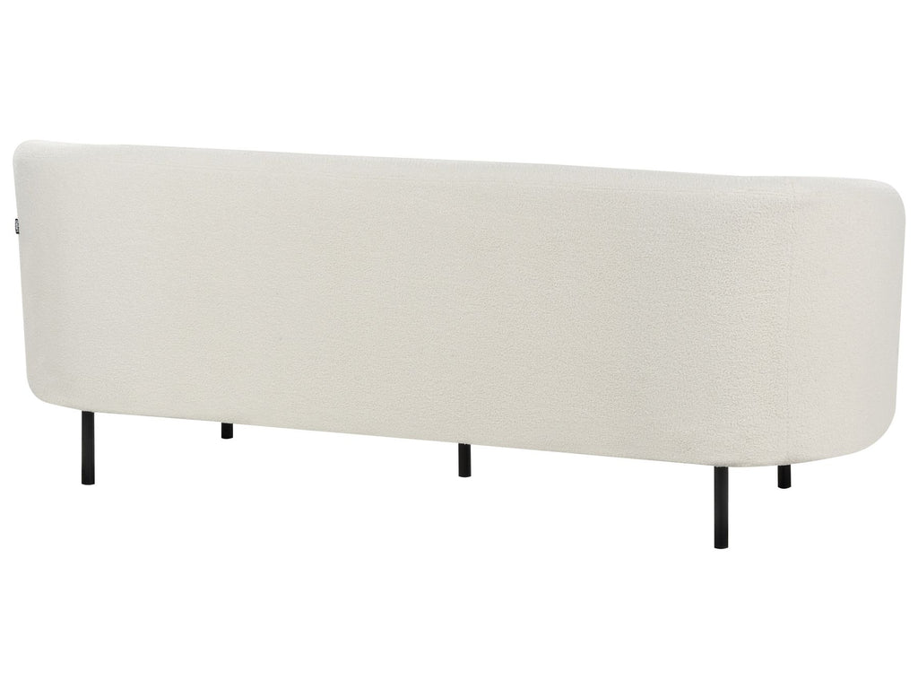 3 Seater Boucle Sofa White and Black LOEN