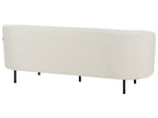 3 Seater Boucle Sofa White and Black LOEN