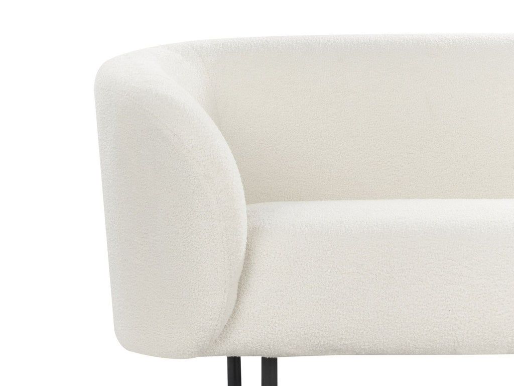 3 Seater Boucle Sofa White and Black LOEN