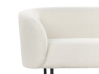 3 Seater Boucle Sofa White and Black LOEN