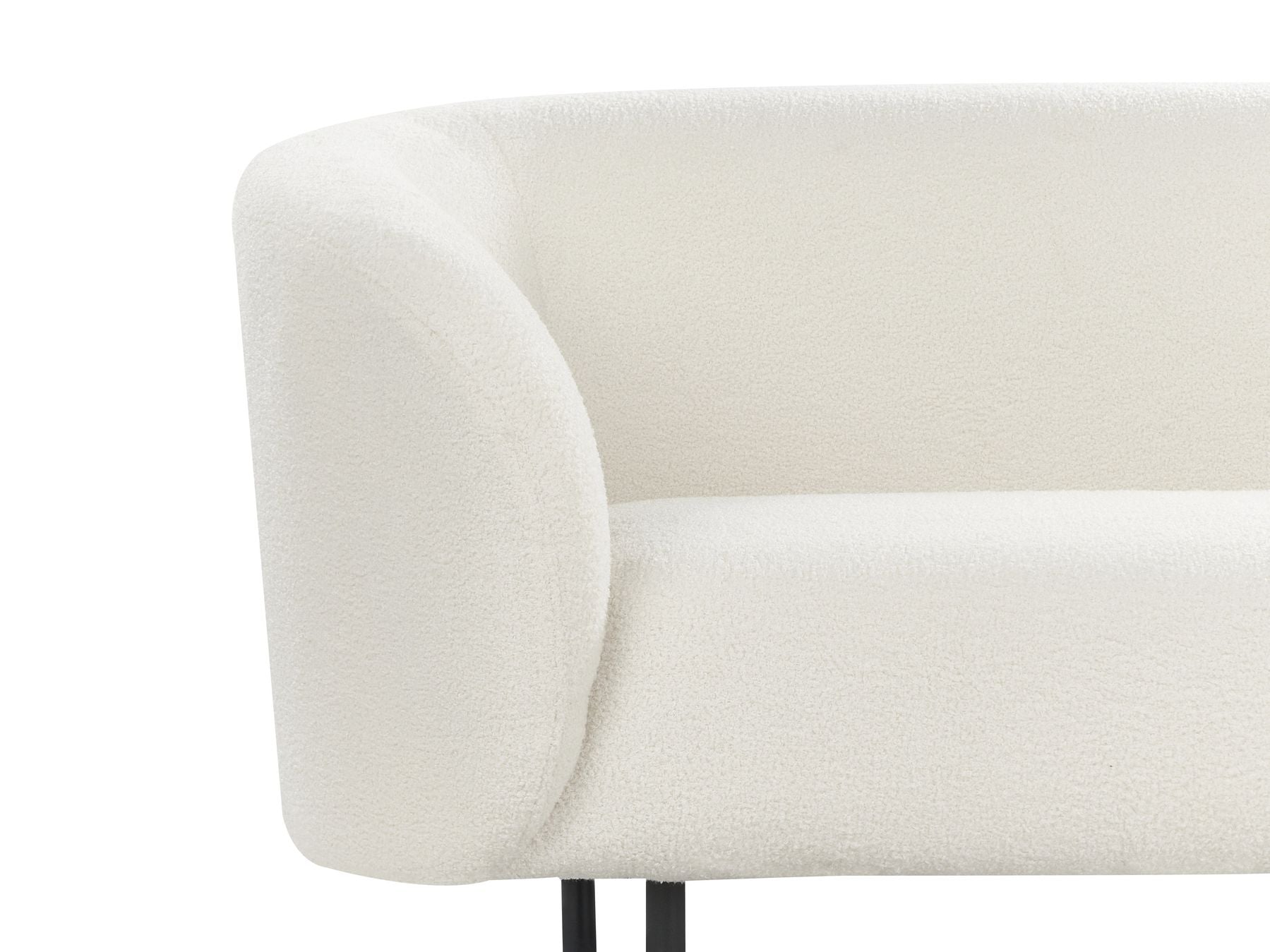 3 Seater Boucle Sofa White and Black LOEN