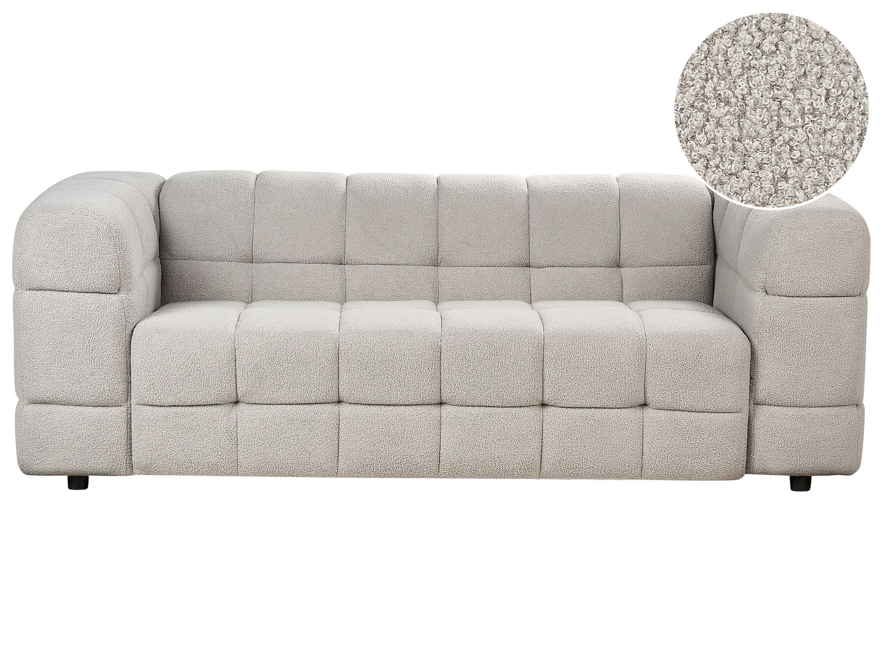 3 Seater Boucle Sofa Grey MULLOLA