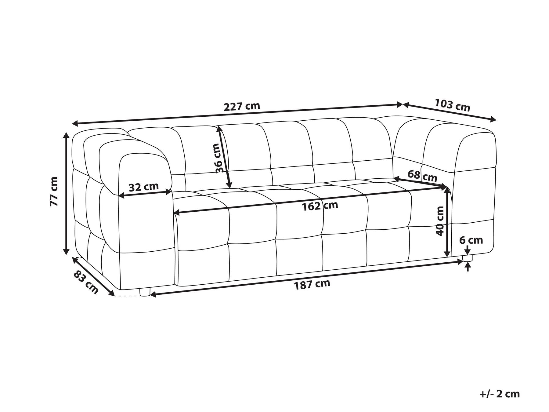 3 Seater Boucle Sofa Grey MULLOLA