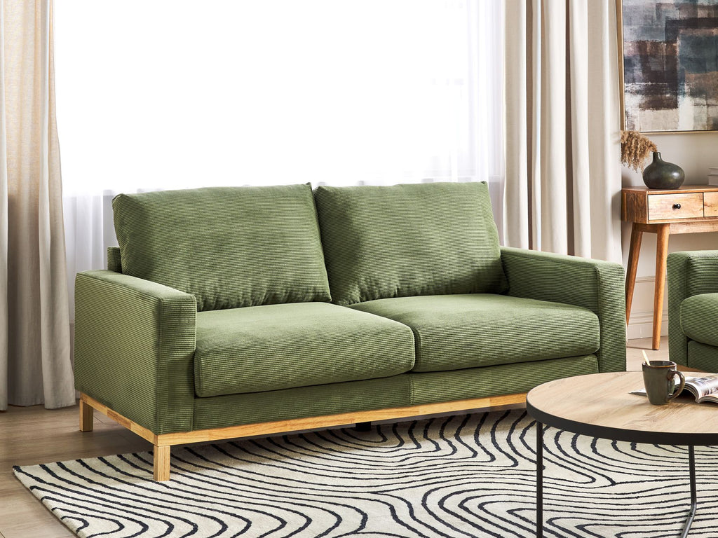 2 Seater Jumbo Cord Sofa Green SIGGARD