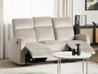 3 Seater Velvet Electric Recliner Beige VERDAL