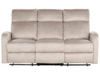 3 Seater Velvet Electric Recliner Beige VERDAL