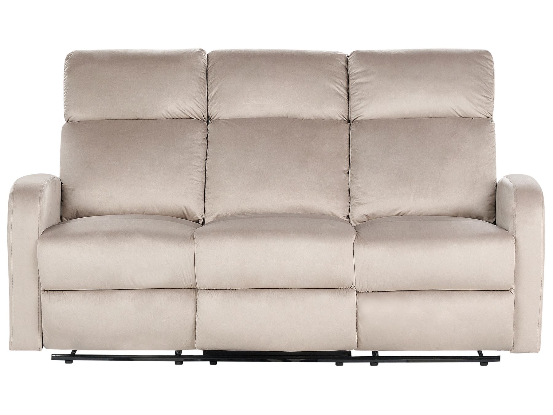 3 Seater Velvet Electric Recliner Beige VERDAL
