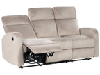 3 Seater Velvet Electric Recliner Beige VERDAL