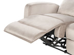 3 Seater Velvet Electric Recliner Beige VERDAL