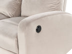 3 Seater Velvet Electric Recliner Beige VERDAL