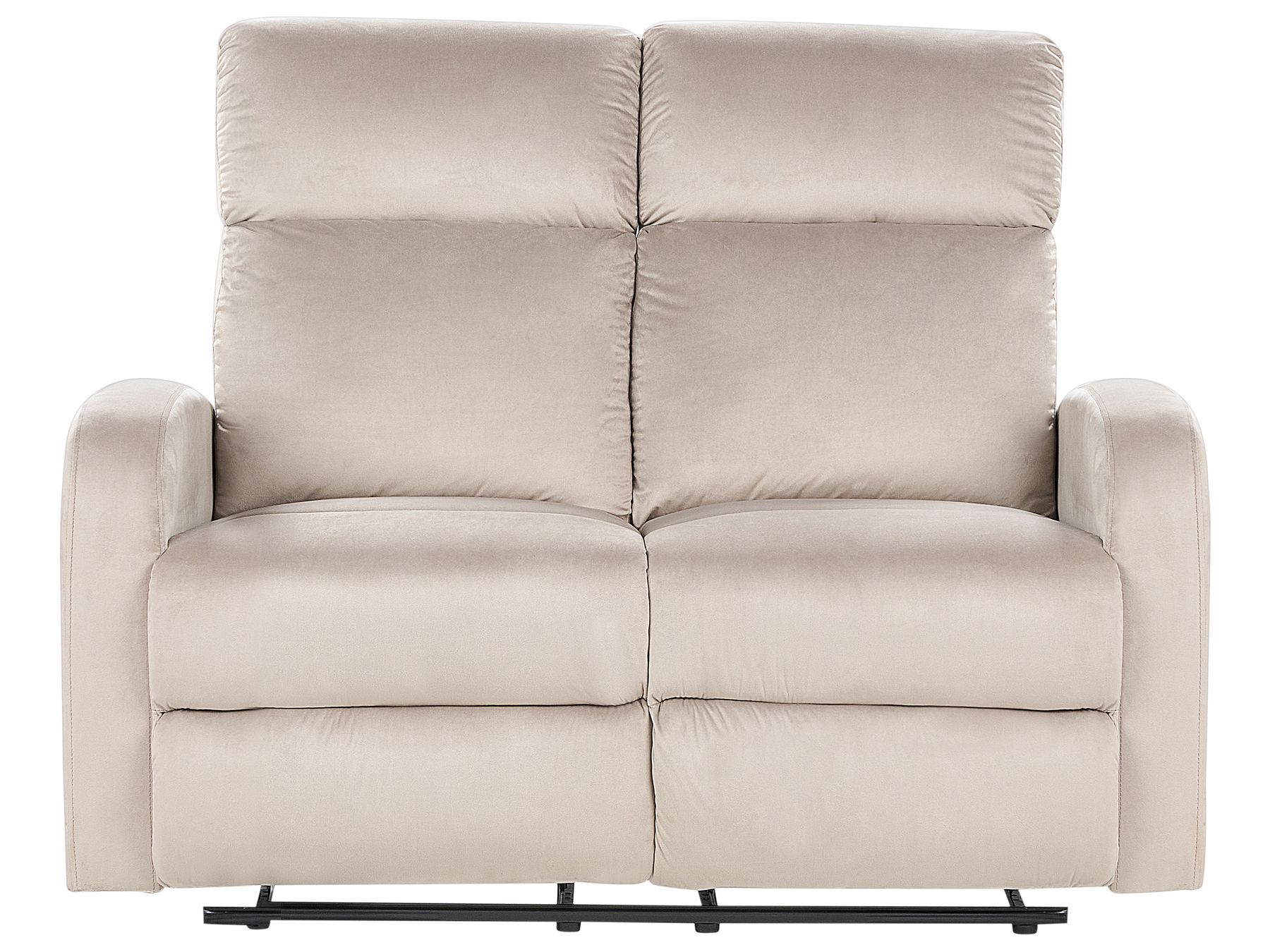 2 Seater Velvet Manual Recliner Sofa Beige VERDAL